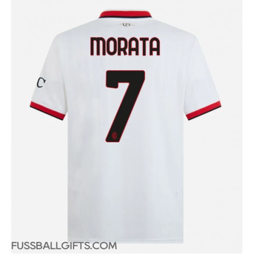 AC Milan Alvaro Morata #7 Fußballbekleidung Auswärtstrikot 2024-25 Kurzarm